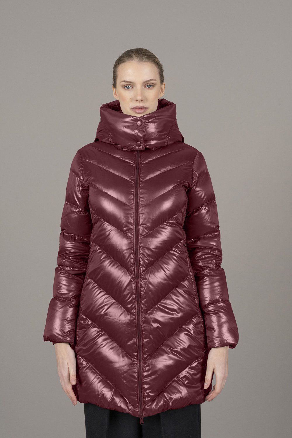 Naantal red three-quarter length jacket