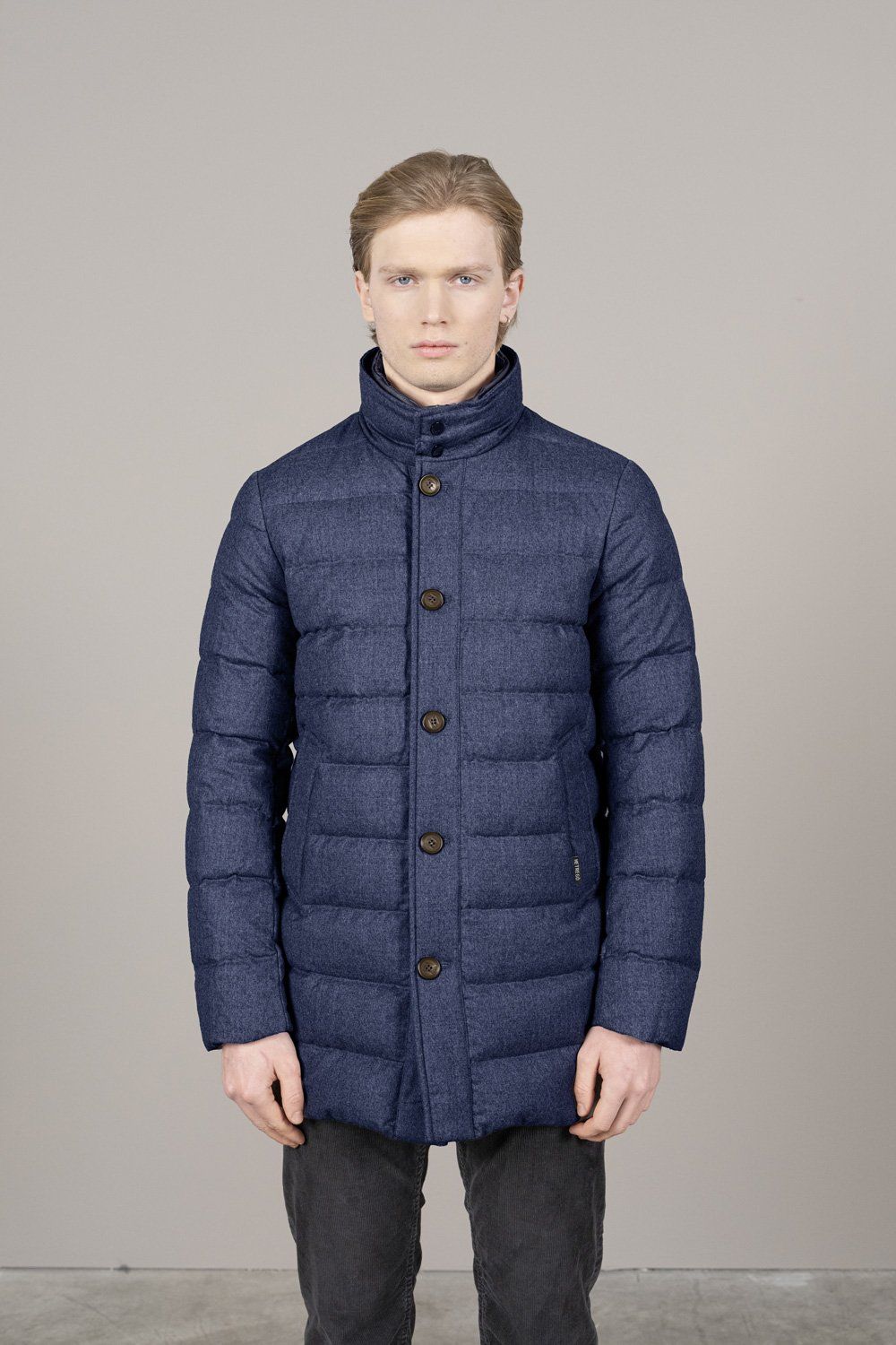 Garrett blue wool coat