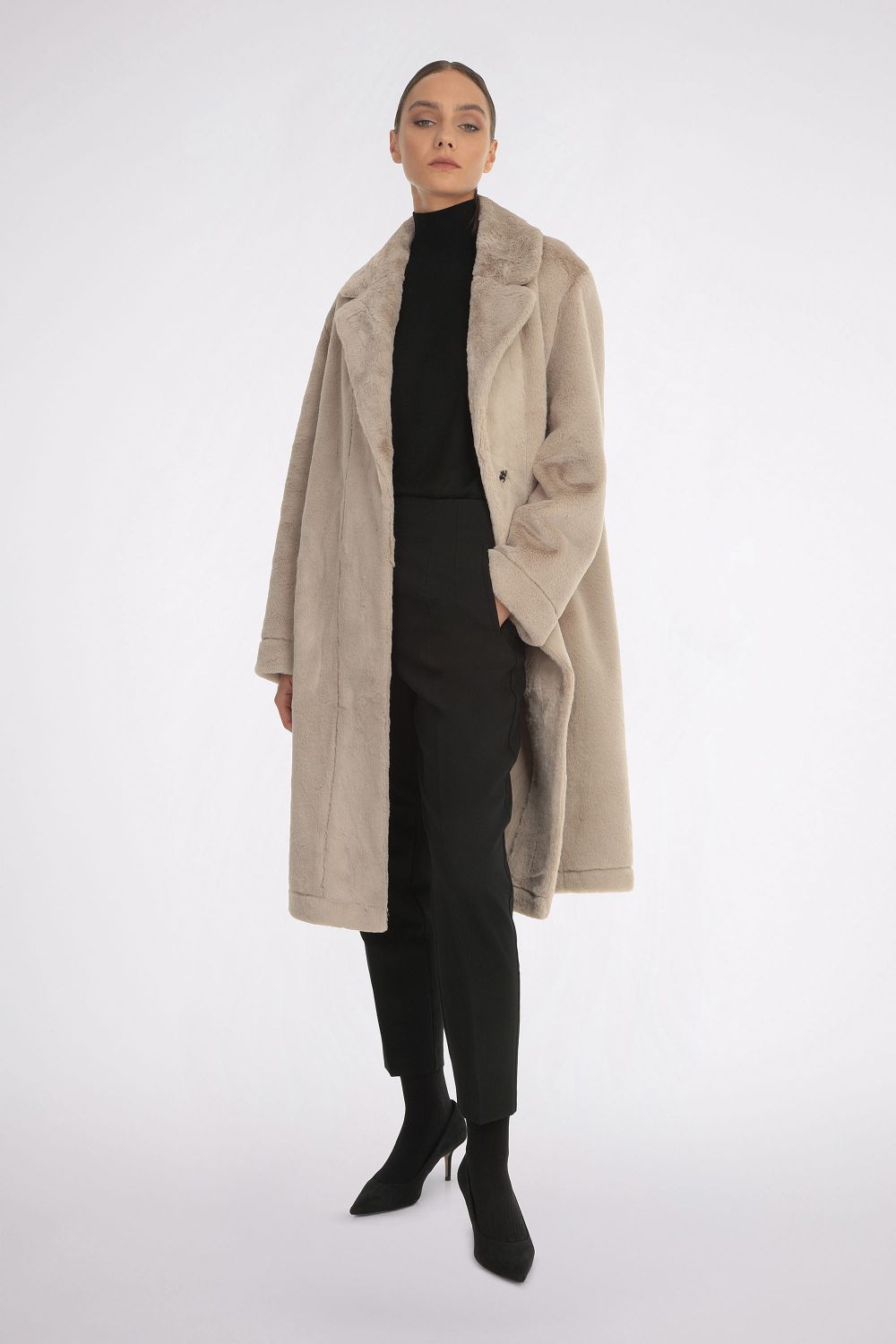 Bi-Material Long Coat - Women - Ready-to-Wear