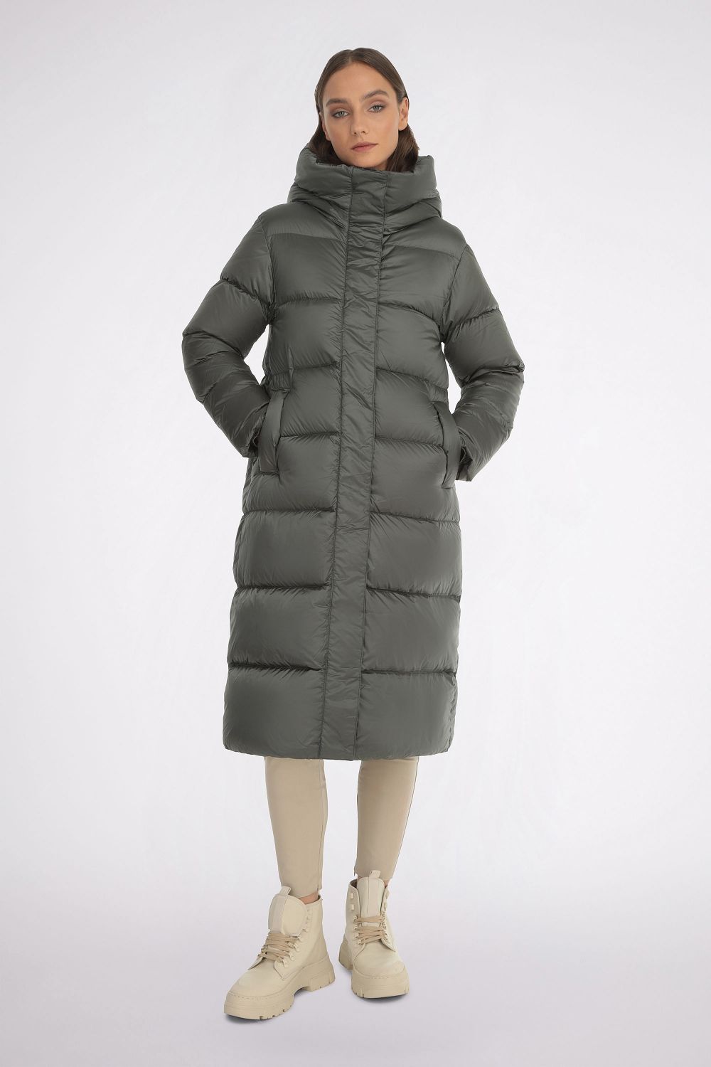 Anorak plumas online largo mujer