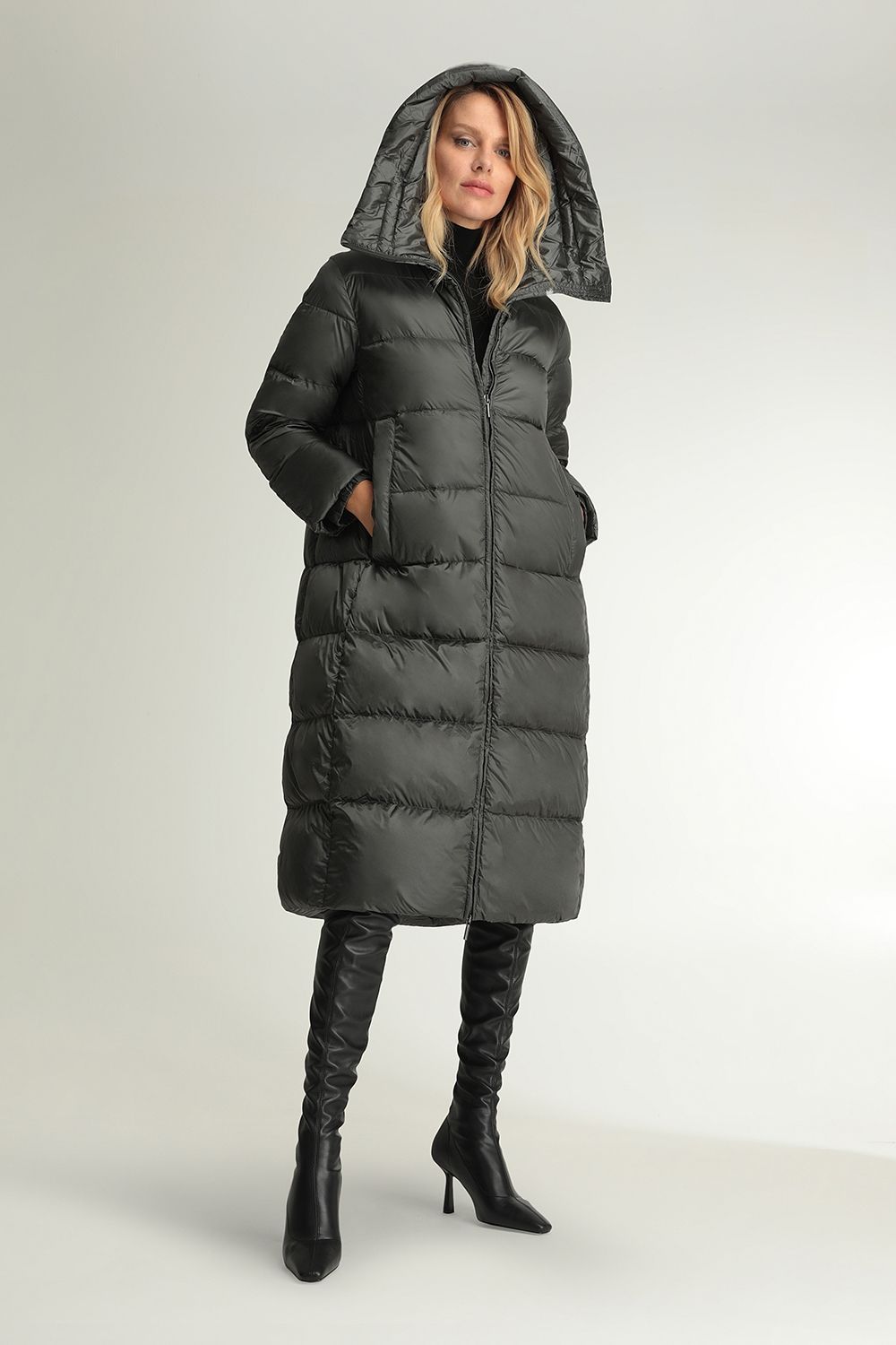 grey down puffer jacket