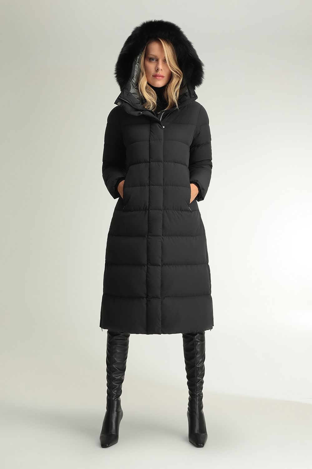 long down black coat