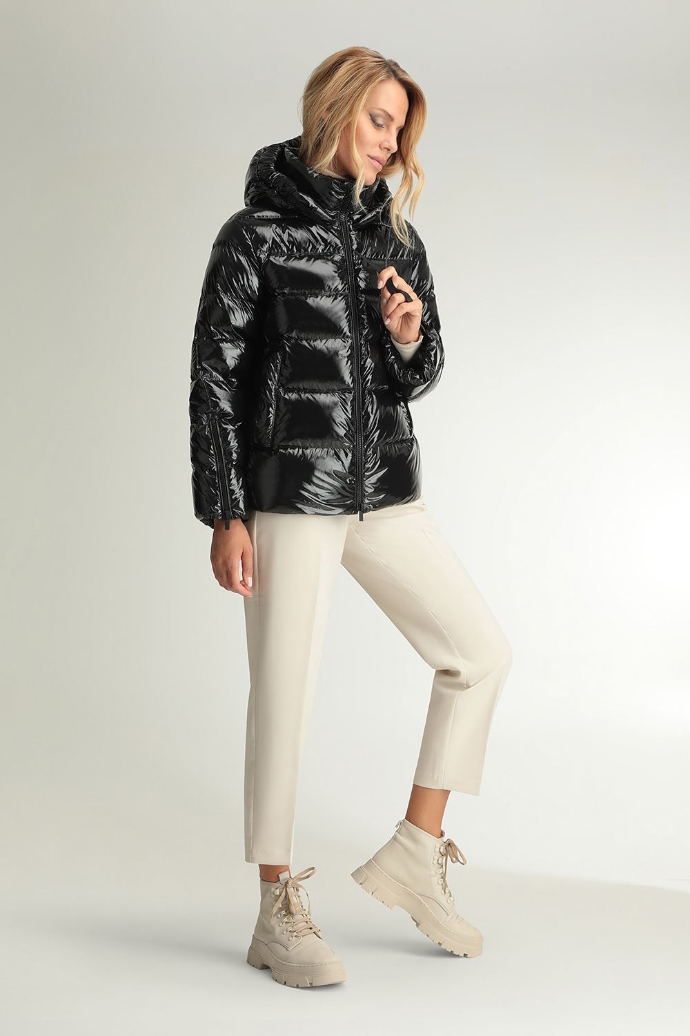 Black shiny jacket clearance