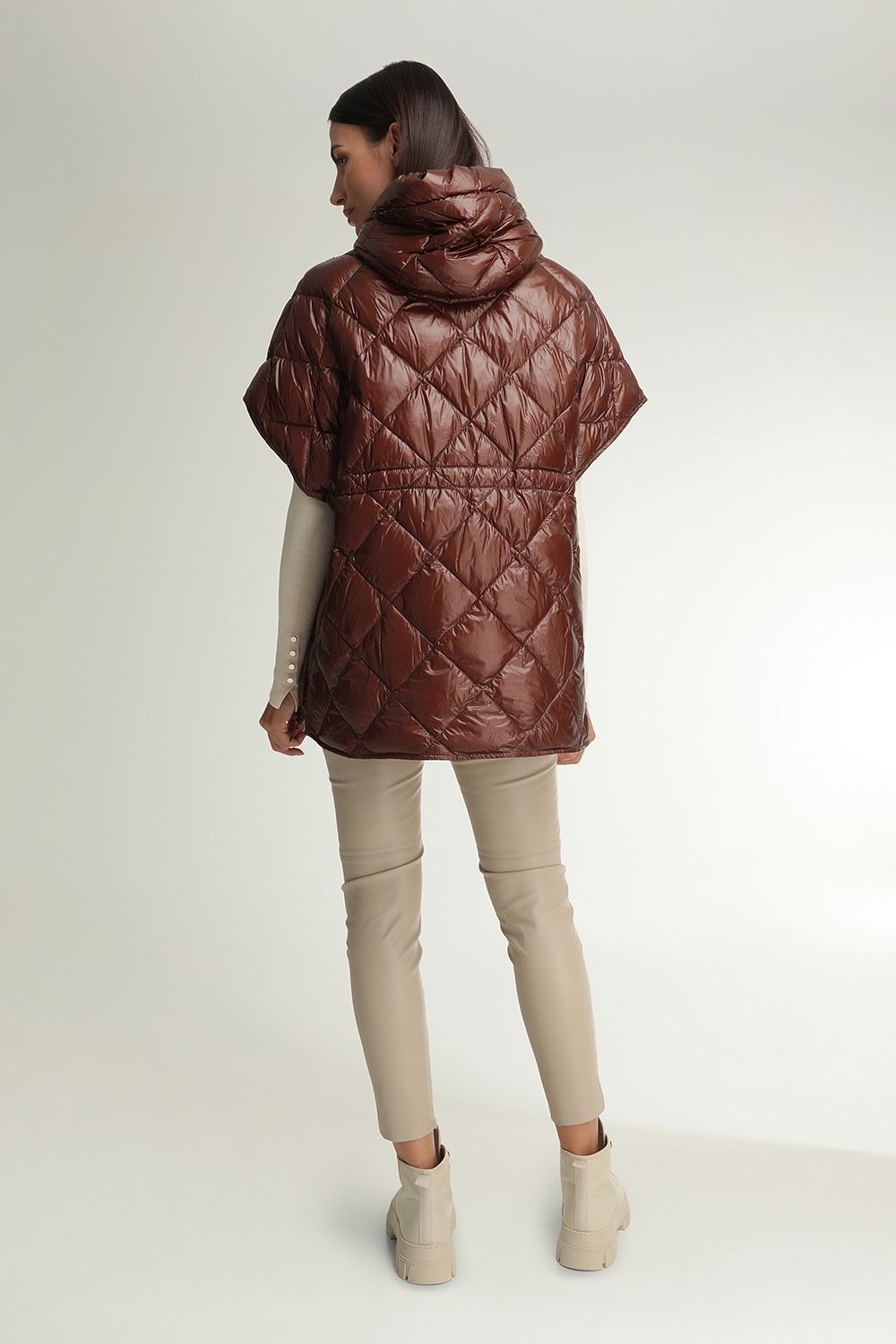 Ginger brown quilted cape