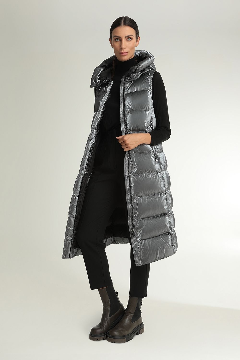 Summer grey detachable sleeves jacket 