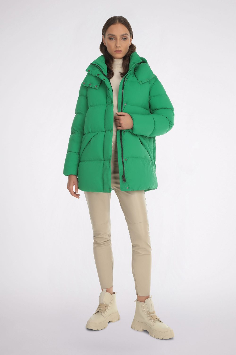 Green oversized puffer jacket store