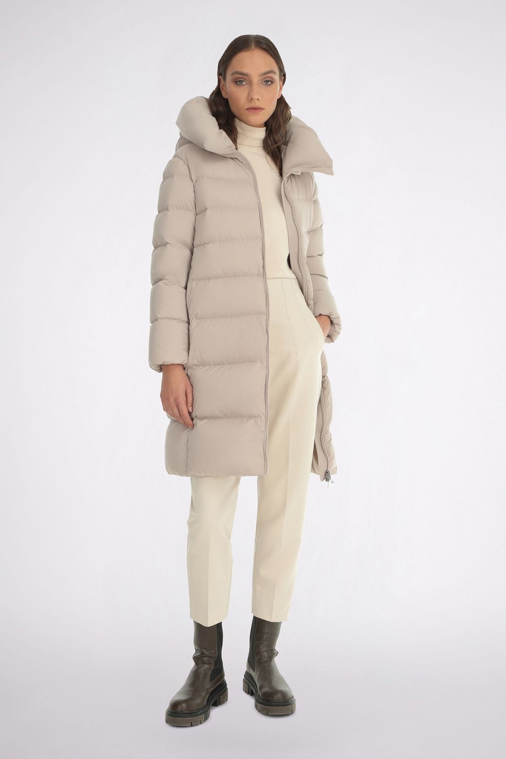 Piumini beige deals lunghi