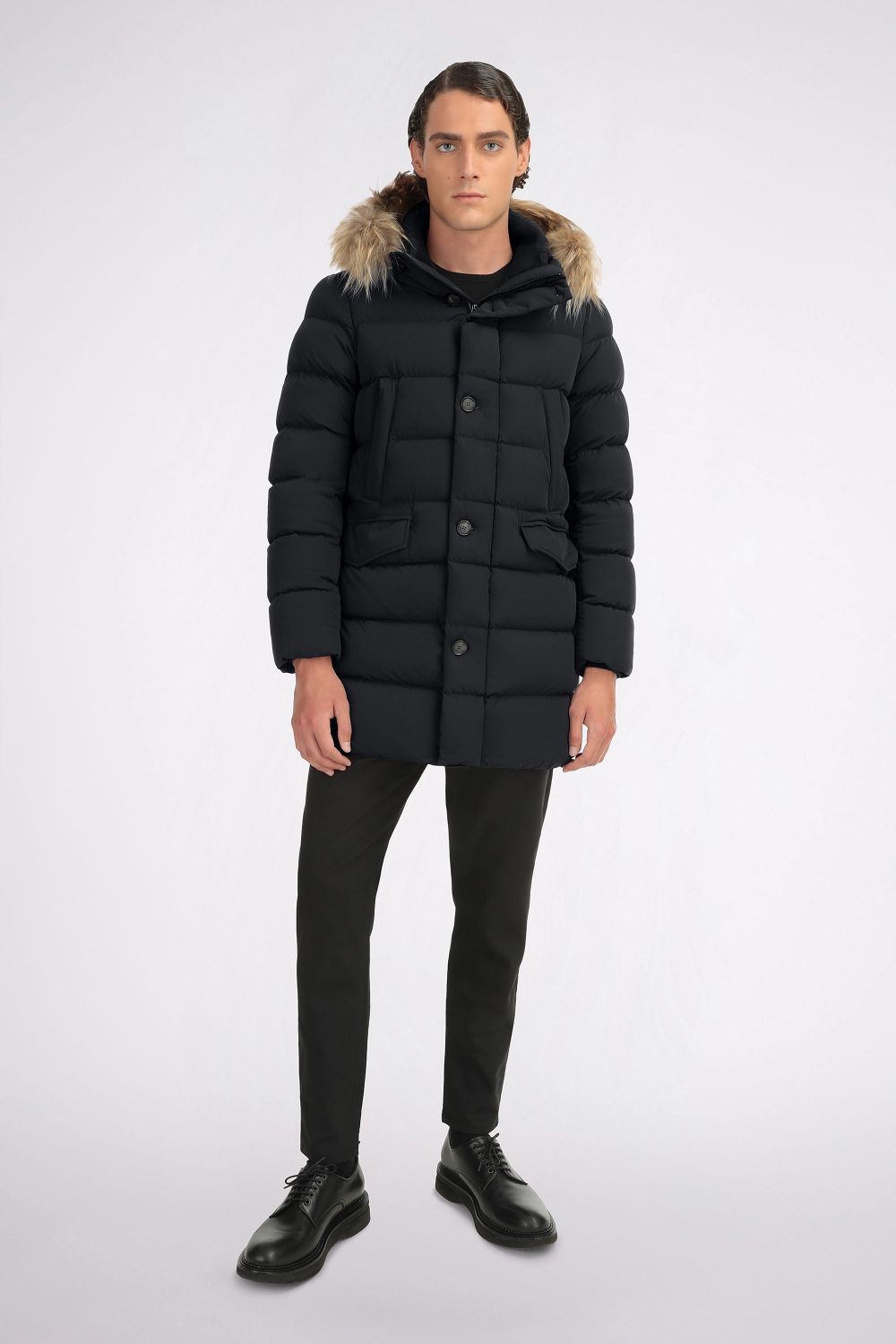 Parka with blue fur on sale hood