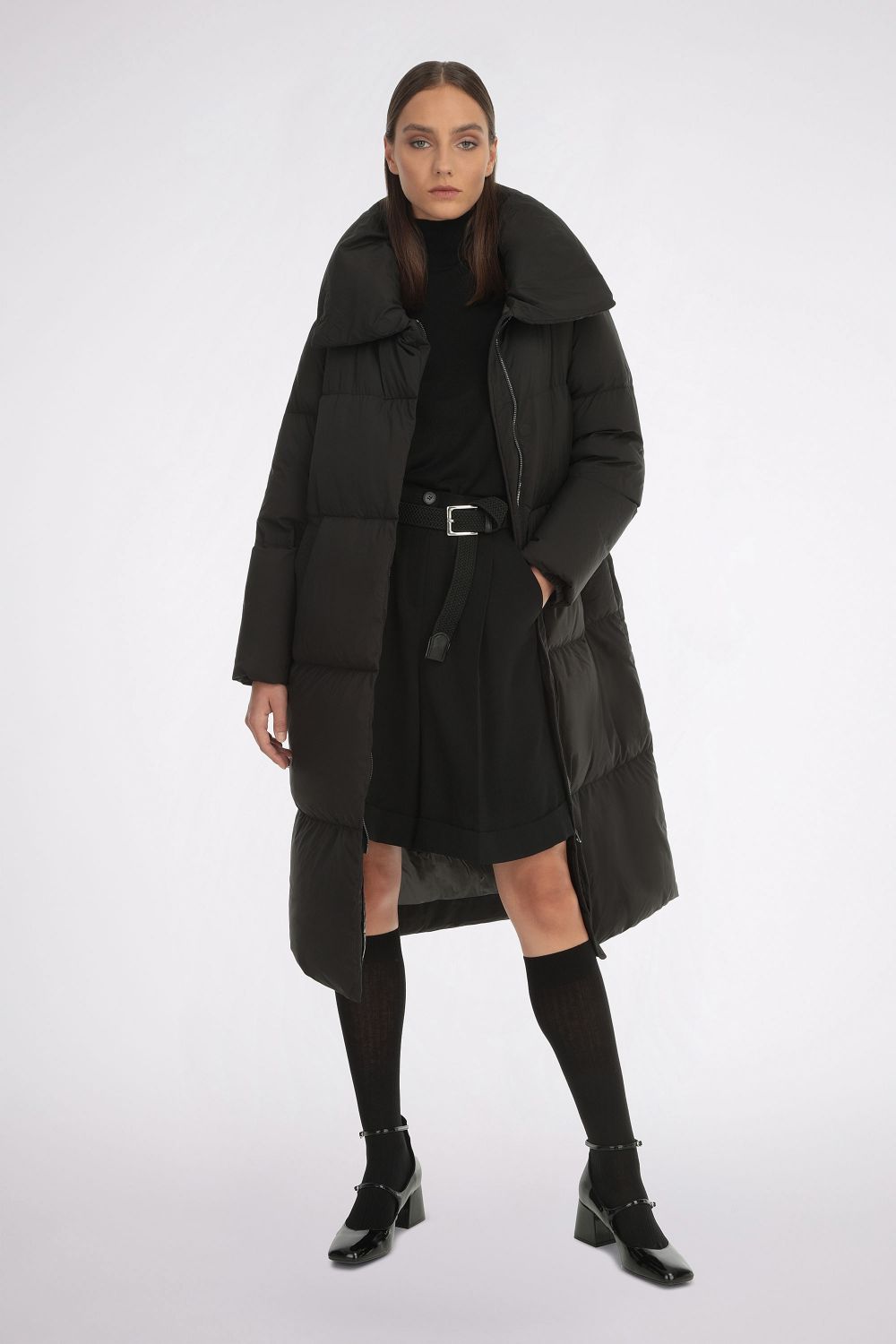 Long black new arrivals shawl coat