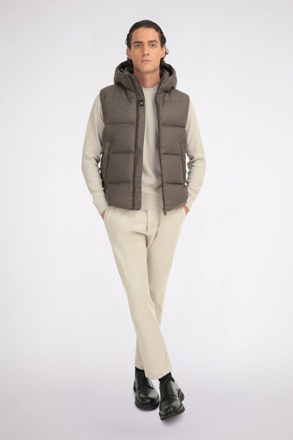 Wool puffer vest top