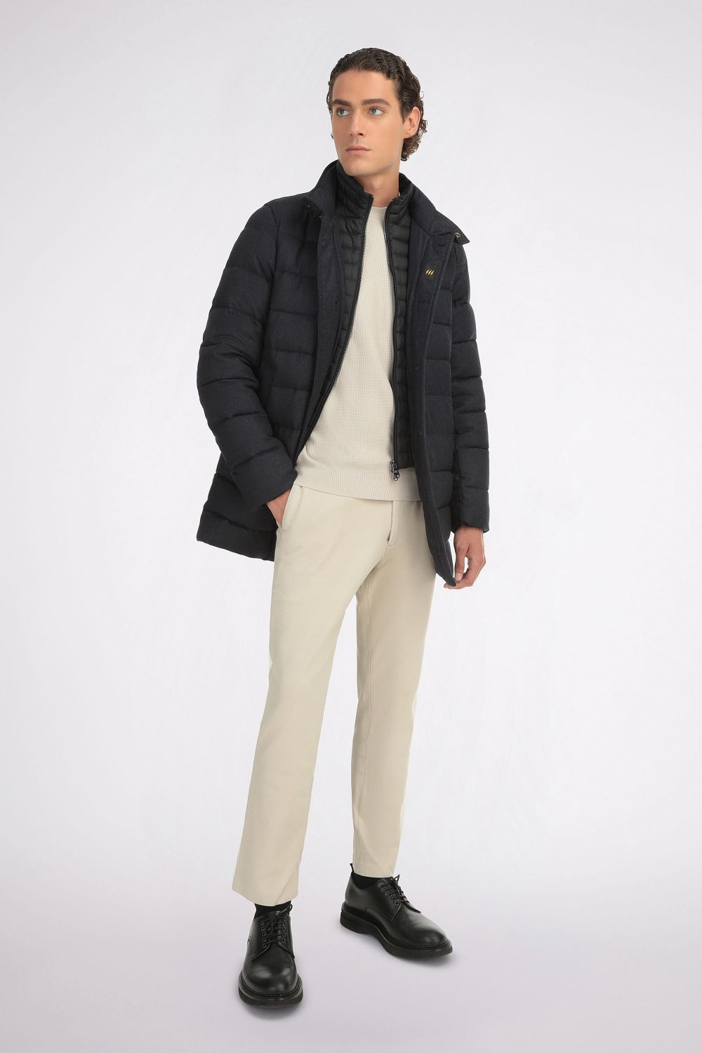 Puffer wool coat sales