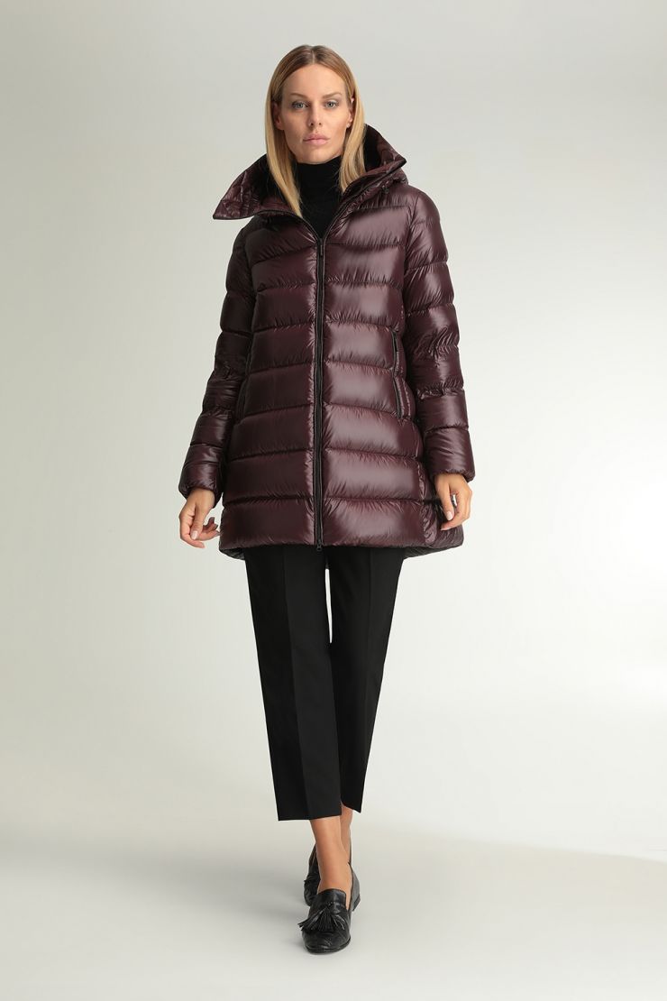 plum padded coat
