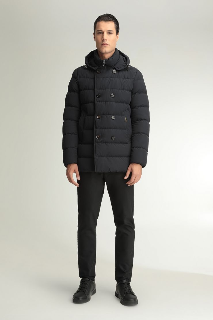 classic caban jacket with quilted lining